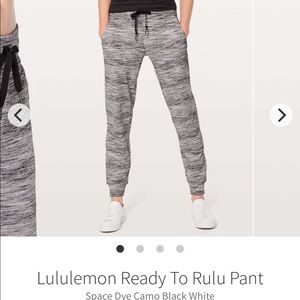 Lululemon Ready To Rulu Pant Space Dye Camo Black White